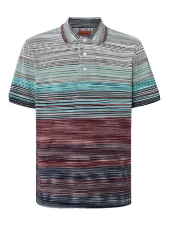 Missoni striped cotton polo shirt - Red