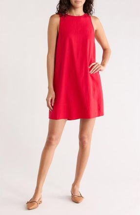 Madewell Linen Blend Shift Minidress in Cherry at Nordstrom Rack, Size Xx-Large