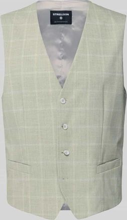 Strellson Slim Fit Anzugweste mit Knopfleiste in Lind, Gr&ouml;&szlig;e 52