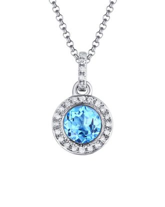 Diana M. Jewels Fine Jewelry 14K 0.82 Ct. Tw. Diamond & Topaz Necklace