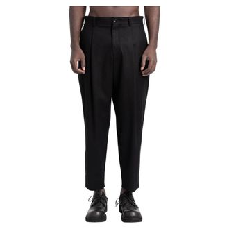 Comme Des Gar&ccedil;ons Broeken, Heren, Zwart, L, Leer, Woven Wool Pants