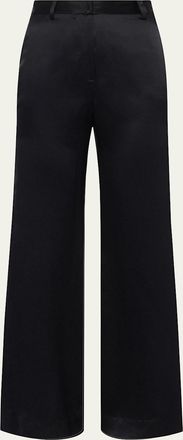 L'agence Pilar Wide-Leg Silk Pants