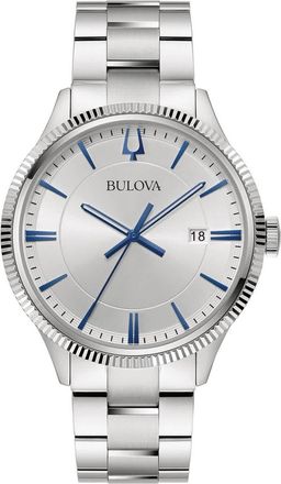 Bulova Mens Stainless Steel Silver Dial Watch