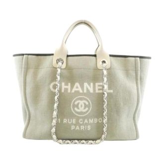 Chanel Pre-owned Deauville Line Canvas Tote Bag - Pre-owned - Mujer - Verde - ONE SIZE