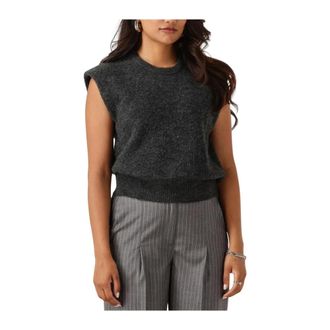 Another Label Indra Gebreide Trui L/s Sweater - Dames - Ronde hals truien - Grijs - S - Truien & Vesten