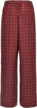 Moschino Womens Bordeaux Silk Casual Pants
