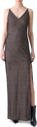 Akris Flower Grid Embroidered Tulle Column Gown in Black at Nordstrom, Size 10