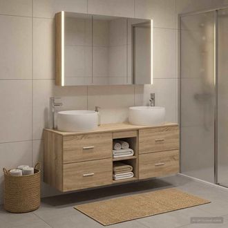 vidaXL Vidaxl Set Di Mobili Per Il Bagno 4 Pz Rovere Sonoma