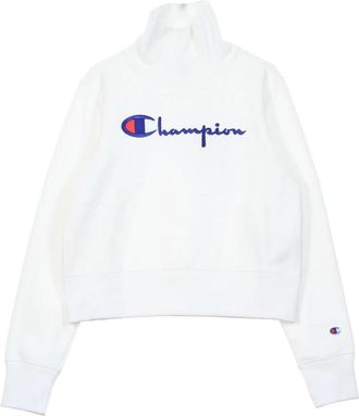Champion Sweatshirt met col - Dames - Sweatshirts - Wit - XL - Katoen - Hoodies & sweatvesten
