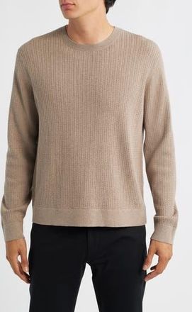 Theory Riland Cable Stitch Cotton Crewneck Sweater in Feather Melange at Nordstrom Rack, Size Xx-Large