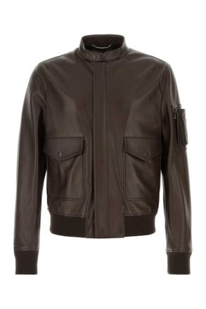 Dolce & Gabbana Brown Mandarin Collar Jacket