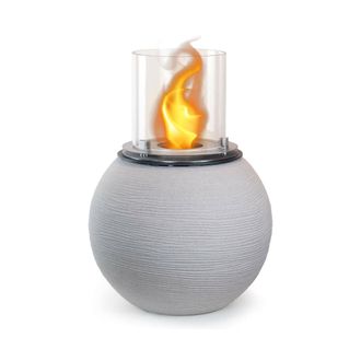 Dmora Chimenea De Bioetanol Dserturin, Chimenea Ecol&oacute;gica, Hogar Sin Humo, Calefactor De Etanol, Made In Italy, 40x40 H54 Cm, Gris Claro - Dmora