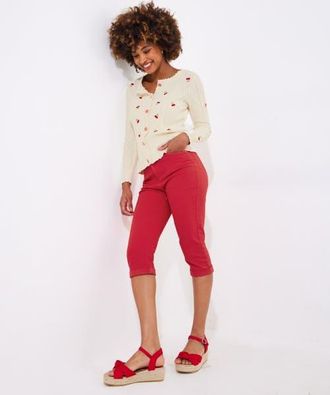 Joe Browns Stretch Denim Capri Pant in Vivid Red at Nordstrom, Size 30