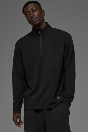 Alo | Double Take Long Sleeve 1/4 Zip Top in Black, Size: Medium