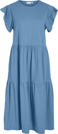 Vila Womens Visummer S/S Midi Dress-Noos, Blissful Blue, XS
