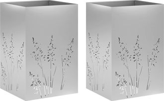 vidaXL Macetero De Jard&iacute;n 2 Uds. Plateado 50 X 50 X 75 Cm Vidaxl