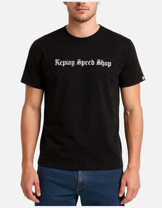 Replay Mens Replay Speed Shop T-shirt Black - Size: 40