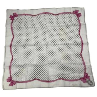 Dior Pre-owned Mitzah Vintage Zijden Sjaal - Dames - Pre-owned - Wit - Maat: ONE Size Zijde