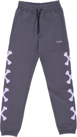 Phobia Archive Cross Bones Pants - Heren - Sweatpants - Grijs - XS - Katoen - Broeken