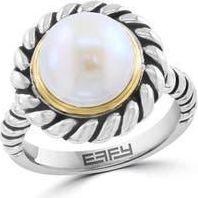 Effy Sterling Silver & 14K Gold Freshwater Pearl Ring in Silver/White at Nordstrom Rack, Size 7