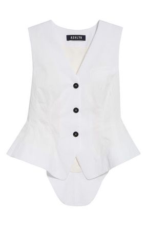 Ashlyn William Flared Vest in White at Nordstrom, Size 8