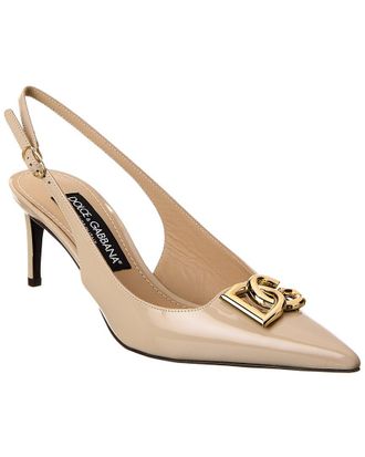 Dolce & Gabbana Dg Logo Leather Slingback Pump