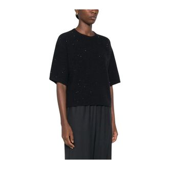 Fabiana Filippi Maglia in Maglia Ricamata - - Knitwear - Donna - Blu - M