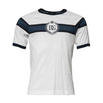 Dolce & Gabbana T-Shirts, male, White, Size: XS Short Sleeve Crew Neck TShirt