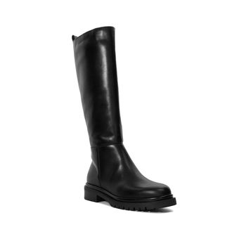 Dune London Womens Ladies Tilings - Chunky Leather Knee-High Boots - Black material_leather1 - Size UK 3