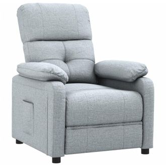 vidaXL Poltrona Reclinabile in Tessuto Grigio Chiaro vidaXL