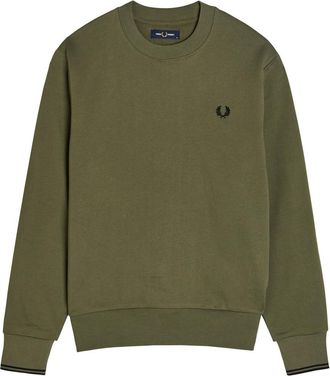 Fred Perry Logo-embroidered Cotton Sweatshirt - Green - Xxl
