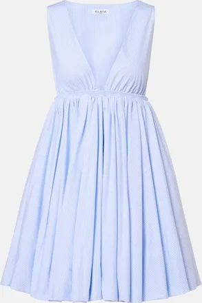 Alaia Ala&iuml;a Striped cotton poplin minidress