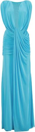 CHRISTOPHER ESBER Encased Nature Draped Jersey Gown - Dames - Avondkleed - Blauw - S - Polyester - Kleedjes