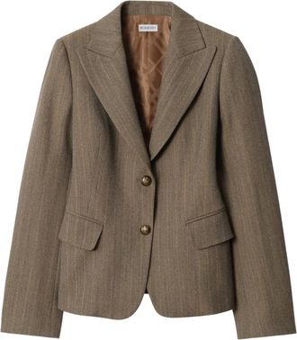Burberry striped button-up blazer - Brown
