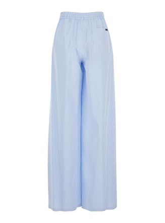Dolce & Gabbana Womens Pants Light Blue Striped Motif Trousers