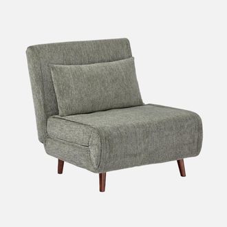 Sweeek Sill&oacute;n Cama Convertible De Chenilla Con Patas De Madera