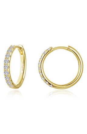 Lafonn Alina Pav&eacute; Simulated Diamond Small Round Hoop Earrings in Gold at Nordstrom