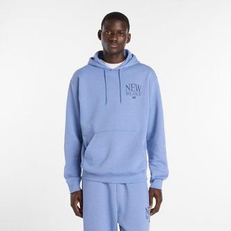 New Balance Uomo Reimagined Fleece Hoodie in Blu, Poly Fleece, Taglia XL