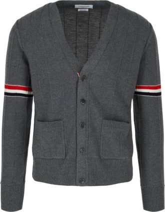Thom Browne Wool Relaxed V-Neck Armband Cardigan