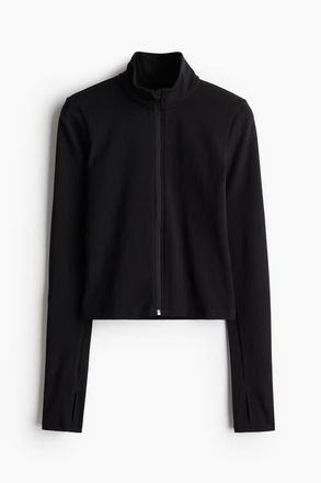 H&M Zip-through Sports Jacket With Softmove in Black at Nordstrom, Size X-Large