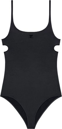 Courr&egrave;ges Form-Fitting Bodysuit with Cut-Out Side Details