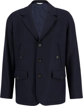 Boglioli Wollen jas met kasjmier en knopen - Heren - Blazers - Blauw - S - Wol - Jassen
