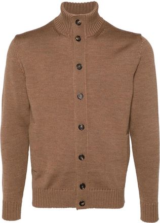 Zanone virgin wool cardigan - men - Virgin Wool - 52 - Brown