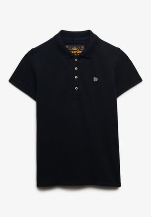 Superdry Poloshirt SUPERDRY HERITAGE SLIM FIT POLO, Damen, Gr. XL, eclipse navy, Single Jersey, Obermaterial: 97% Baumwolle, 3% Elasthan, unifarben, skinny fit