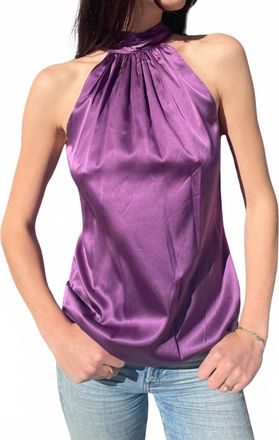 Ramy Brook Lori Silk Halter Top In Mulberry