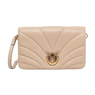 Pinko Pinko, Tassen, Dames, Beige, ONE Size, Katoen, Crossbody Tas