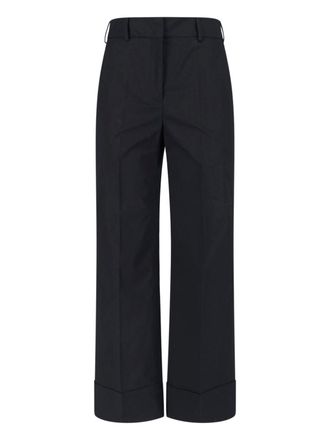 Incotex Black Tailored Straight-Leg Stretch Trousers