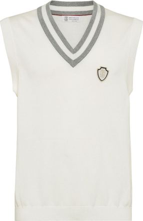 Brunello Cucinelli Katoenen vest van Brunello Cucinelli-logo