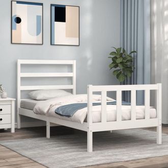 vidaXL Estructura De Cama Sin Colch&oacute;n Madera De Pino Blanca 90x200 Cm Vidaxl