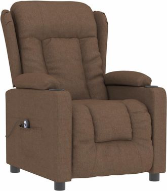 vidaXL Sill&oacute;n Reclinable El&eacute;ctrico De Tela Marr&oacute;n Vidaxl